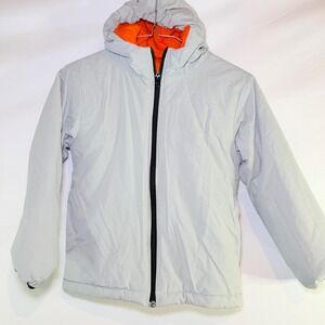 Operation Warm Kids Grey Orange Hooded Insulated Jacket Size 7/8‎ Puffer Coat
